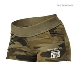 Rough sweatshorts, Dark green camo