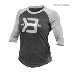 Womens Baseball Tee, Antracite melange