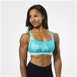 Fitness Short Top, Aqua print