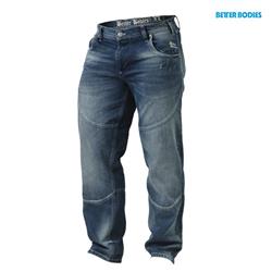 Straight Fit Denim, Washed blue