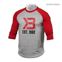 Mens Baseball Tee, Red/greymel