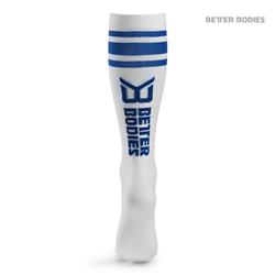 Knee Socks, White/blue