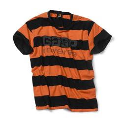 Striped tee, flame/black